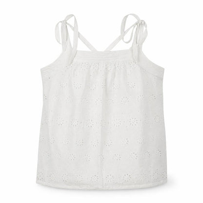 Front view of Dorothy Perkins women’s white floral basic tank, size UK 10