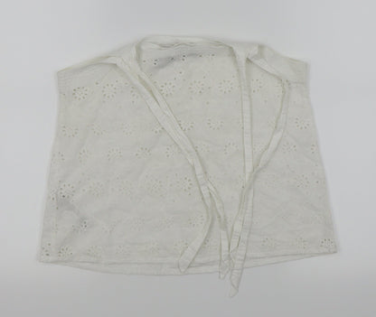 Back view of Dorothy Perkins women’s white floral basic tank, size UK 10