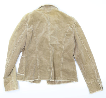 Back view of Select women’s beige cardigan jumper, size UK 14