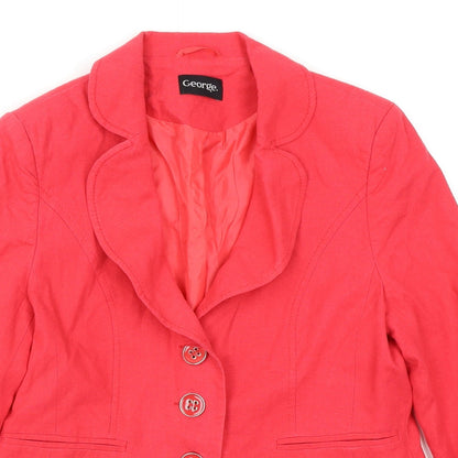 Close-up detail of Asda George women’s pink jacket blazer, size UK 14