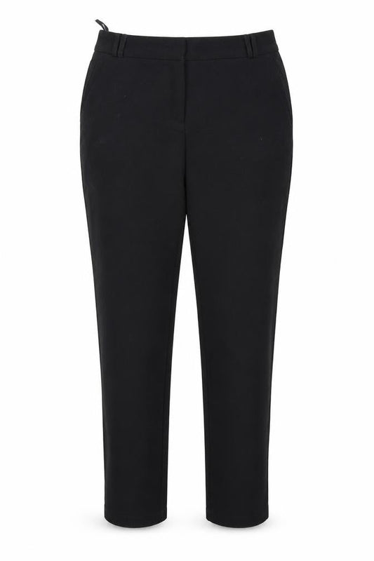 Front view of Primark women’s black trousers, size UK 10, 25-inch leg
