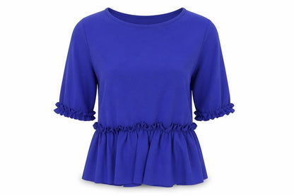 Front view of Select women’s blue basic polo, size UK 8