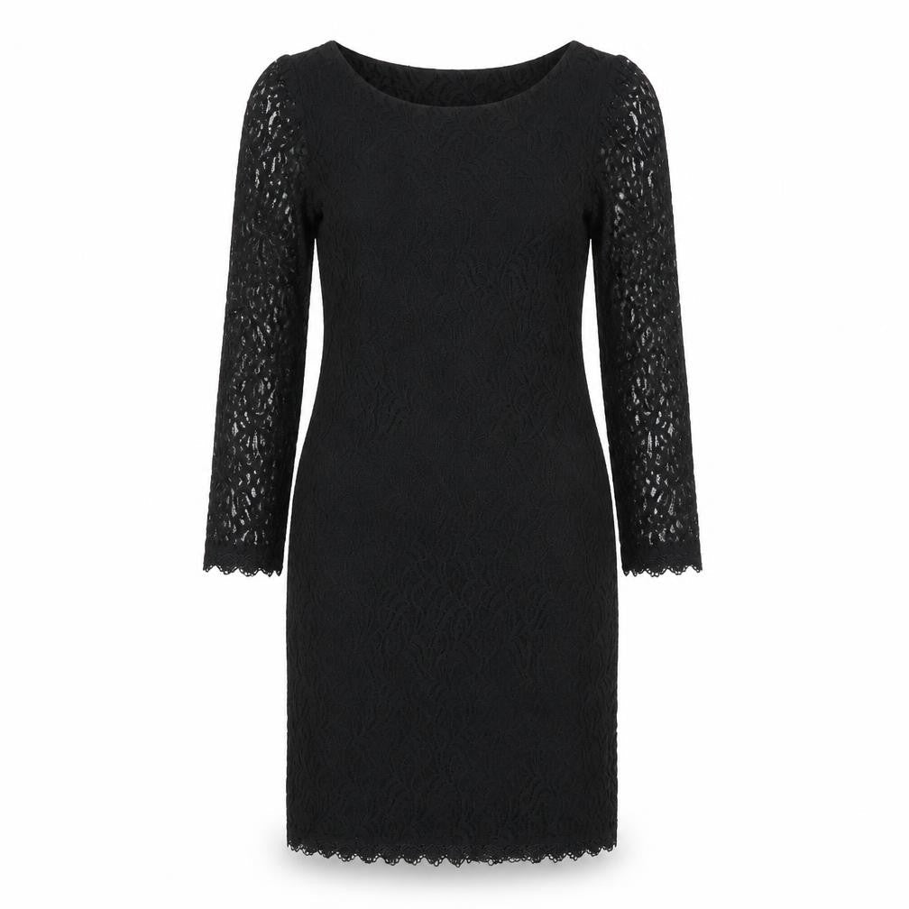 Primark Womens Black   Pencil Dress  Size 8  - lace detail