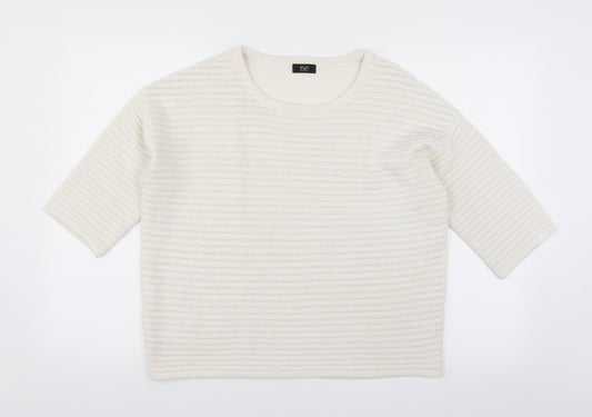 F&F Womens White   Pullover Jumper Size 12
