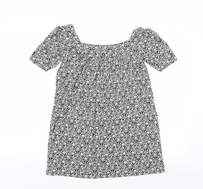 Additional front view of Matalan women’s black floral basic blouse, size UK 8