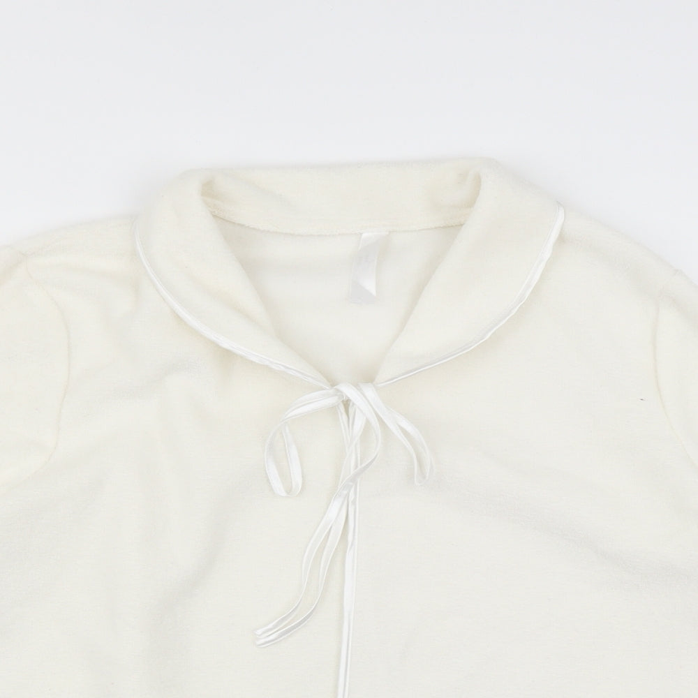 BM Womens White Solid  Top Pyjama Top Size 16