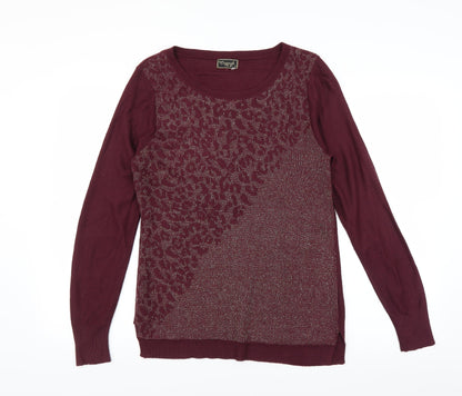 Additional front view of Originals women’s purple jumper, size S, - glittery