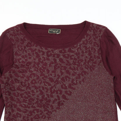 Close-up detail of Originals women’s purple jumper, size S, - glittery