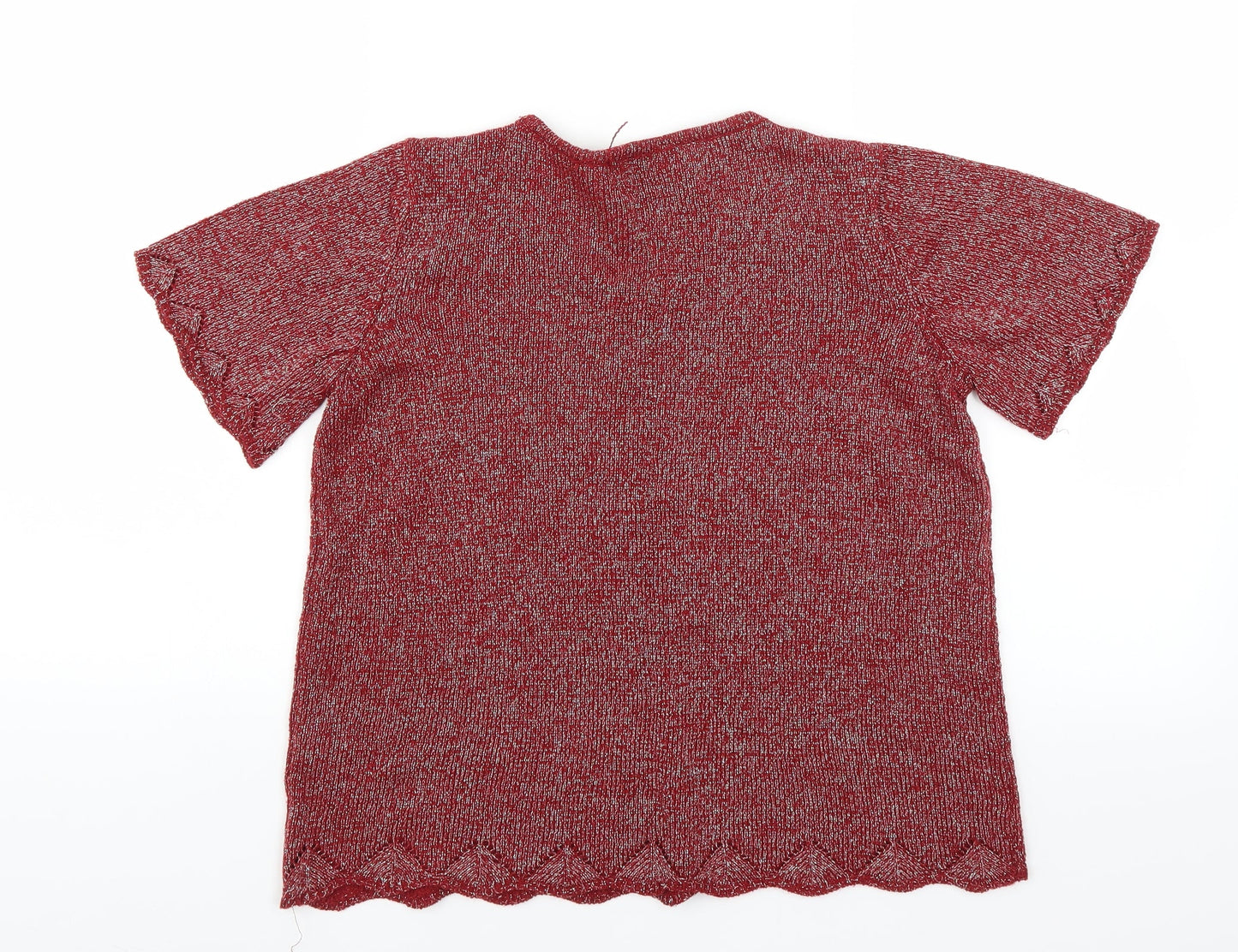 BM Womens Red   Pullover Jumper Size S  - glittery
