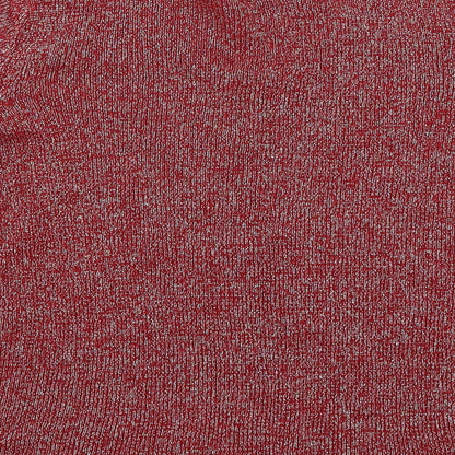 Brand and care label for Bonmarché women’s red jumper, size S, - glittery