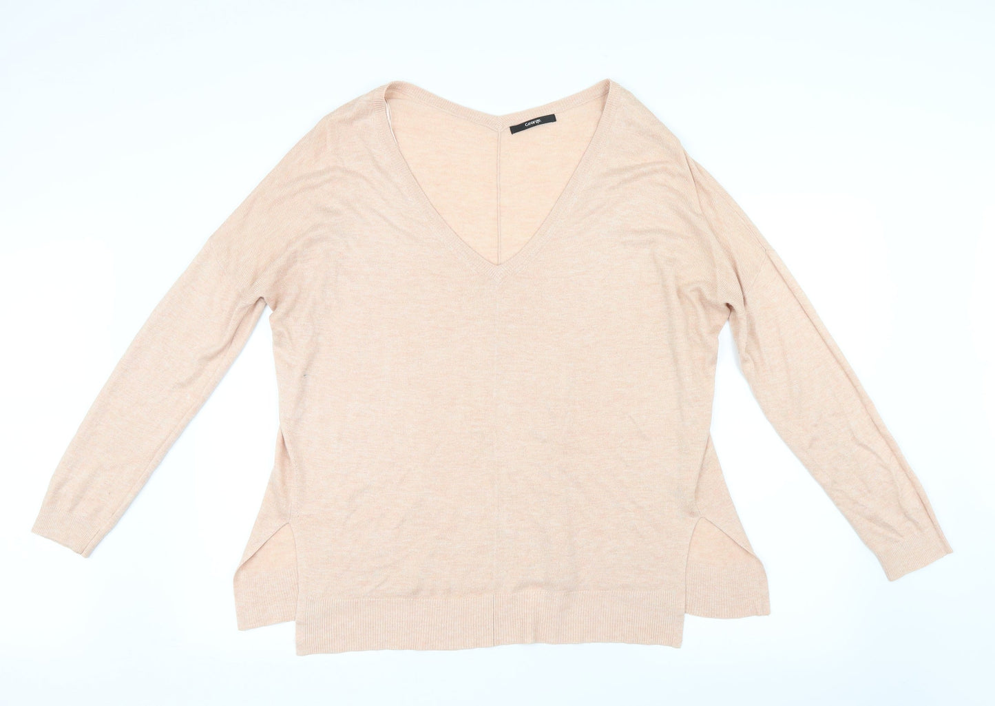 George Womens Pink  Knit Pullover Jumper Size 14