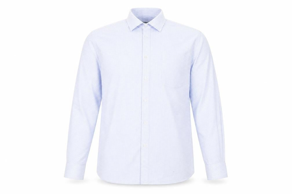 Tu  Mens Blue Check   Button-Up Size 17