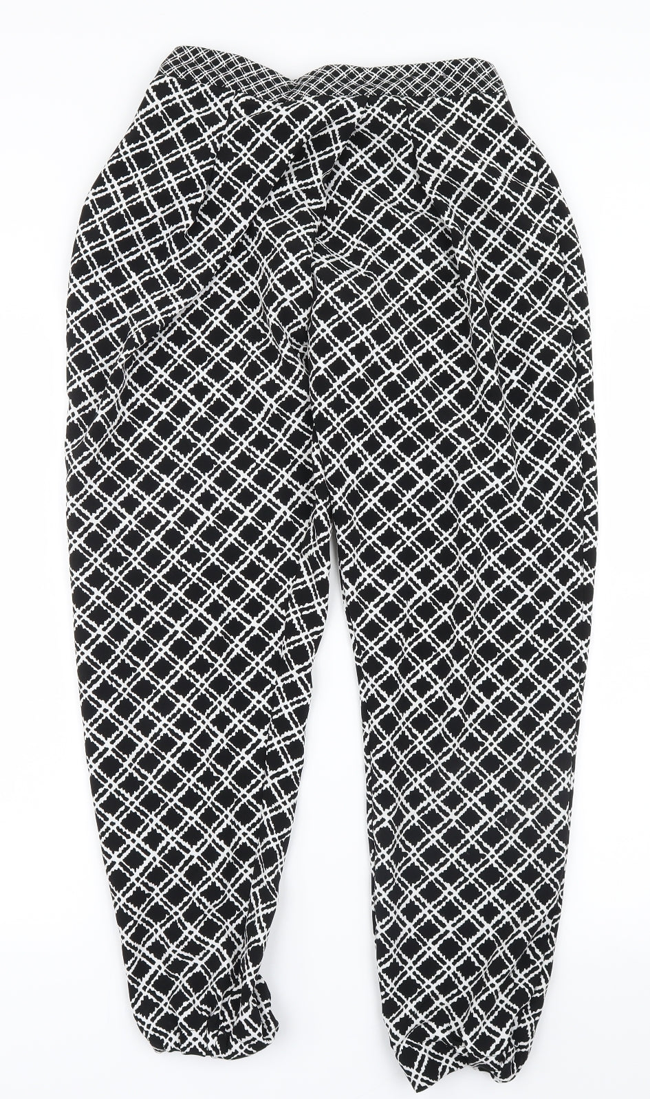 Topshop Womens Black Geometric  Trousers  Size 6 L27 in