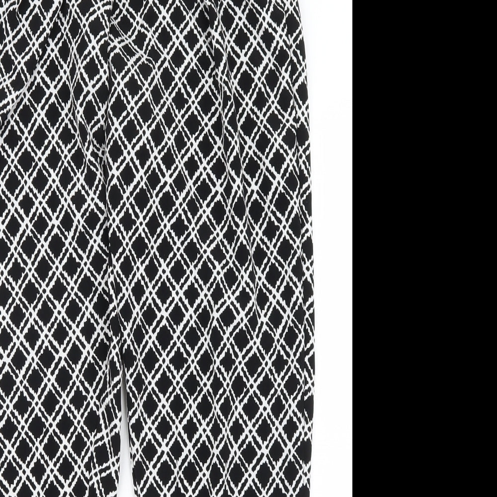 Topshop Womens Black Geometric  Trousers  Size 6 L27 in