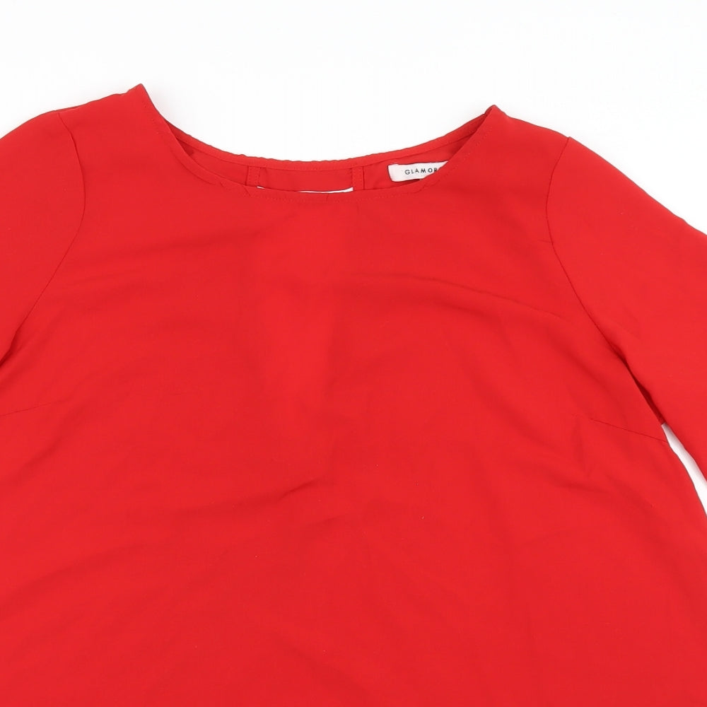 Glamorous Womens Red   Basic Blouse Size 10