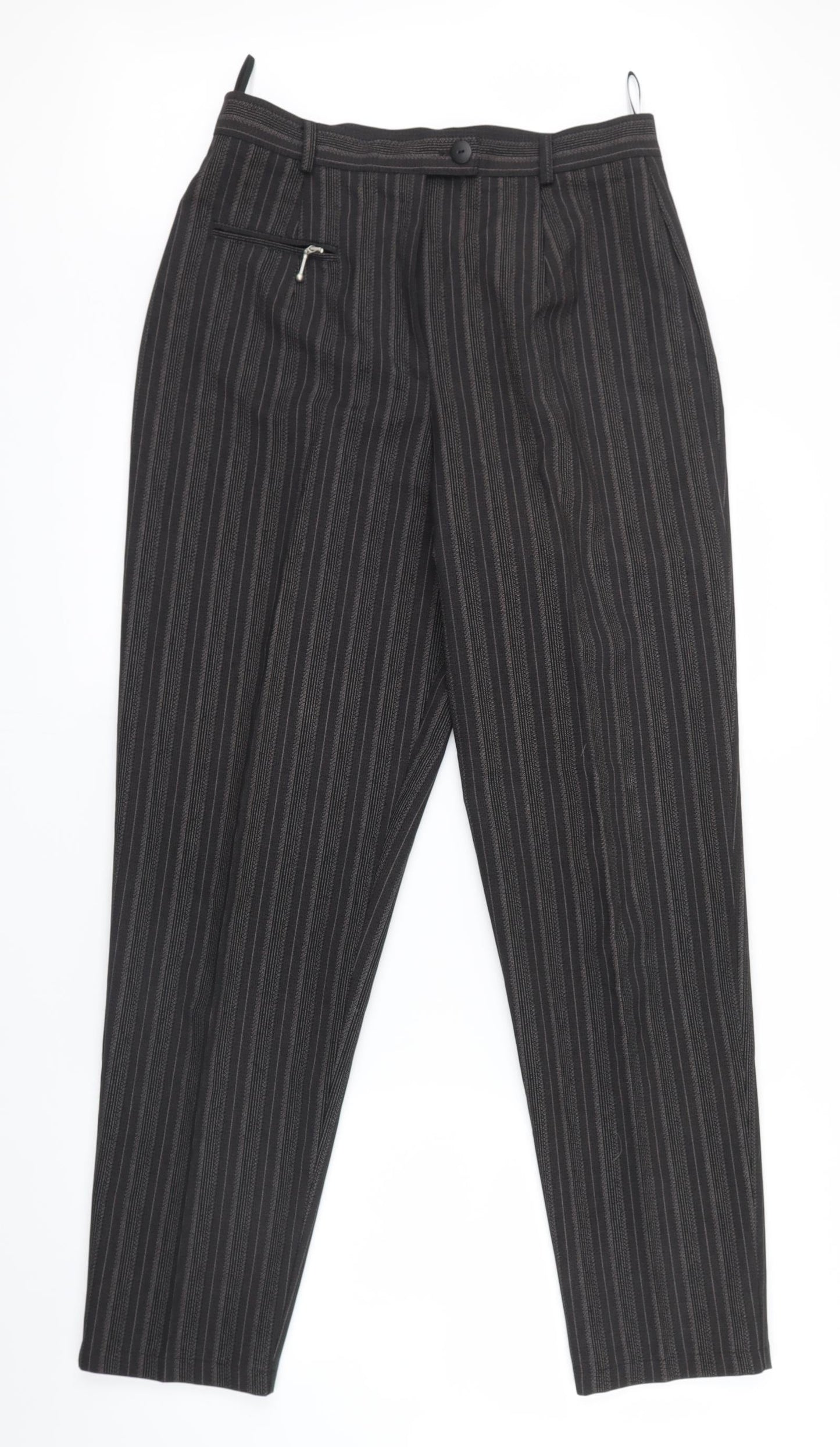 Best basics Womens Black Striped  Trousers  Size 14 L29 in