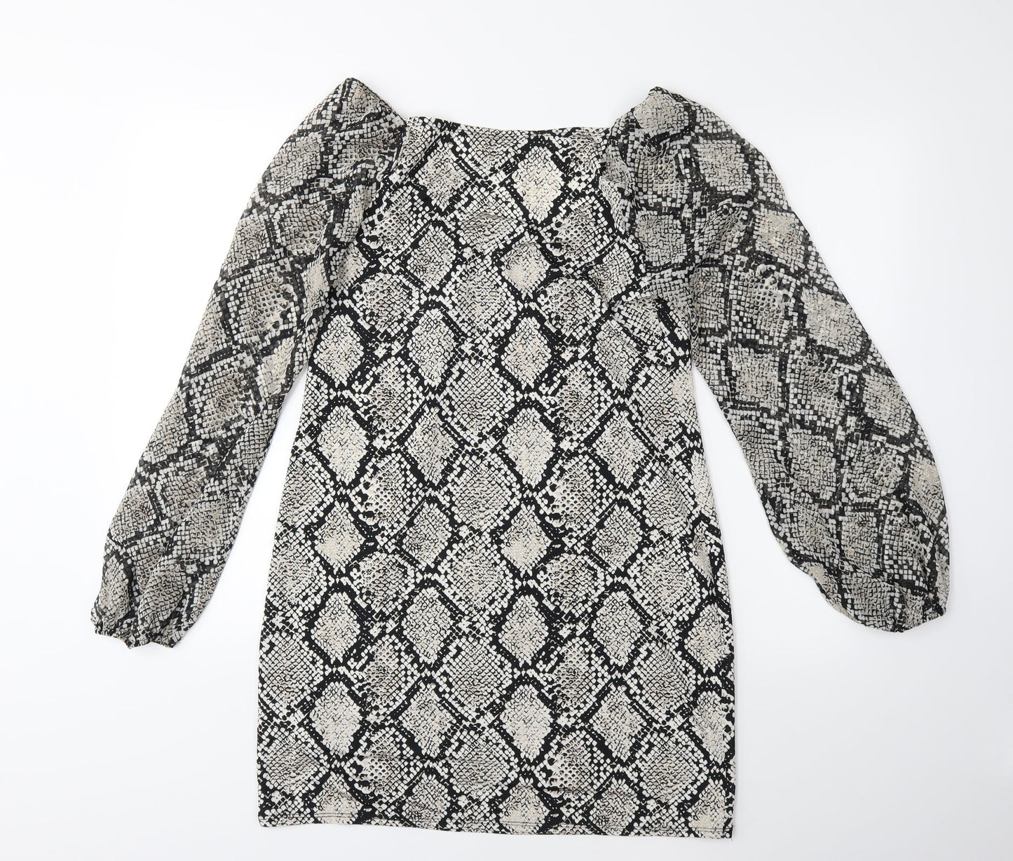 New Look Womens Grey Animal Print  Sheath  Size 12