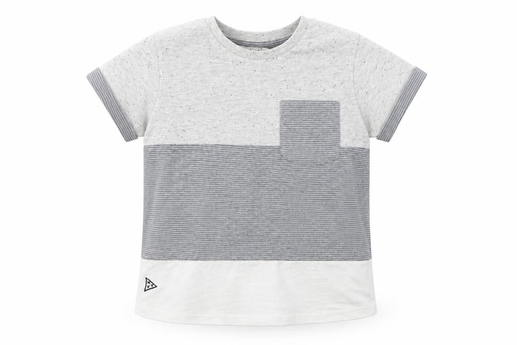 Next Boys Grey Striped  Basic T-Shirt Size 4 Years