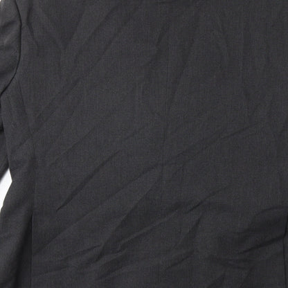 Brand and care label for Preworn men’s grey jacket suit jacket, size 46