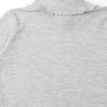 Brand and care label for Beaumonde women’s grey knit jumper, size L