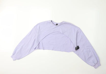 Additional front view of H&M women’s purple pullover sweatshirt, size S