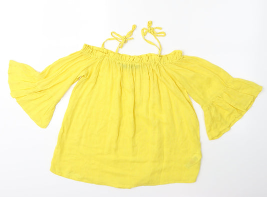 Dorothy Perkins Womens Yellow   Basic Blouse Size 8