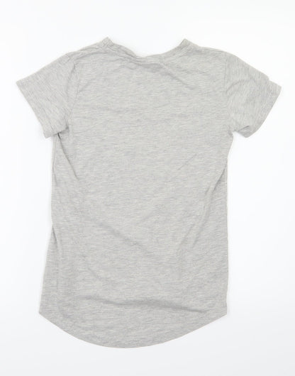 Back view of Primark girls’ grey animal print basic t-shirt, size 10-11, years