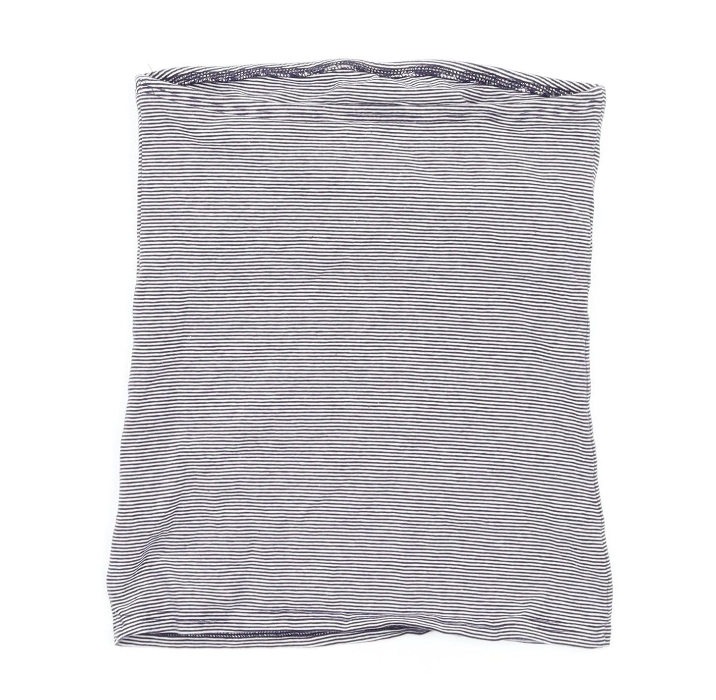 New Look Womens White Striped  Basic T-Shirt Size S