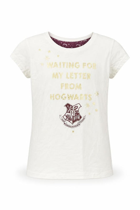 Front view of Primark girls’ white animal print basic t-shirt, size S