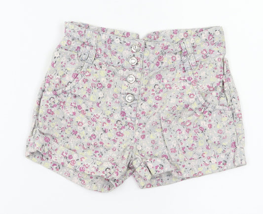 TU Girls Pink Floral  Cut-Off Shorts Size 7 Years