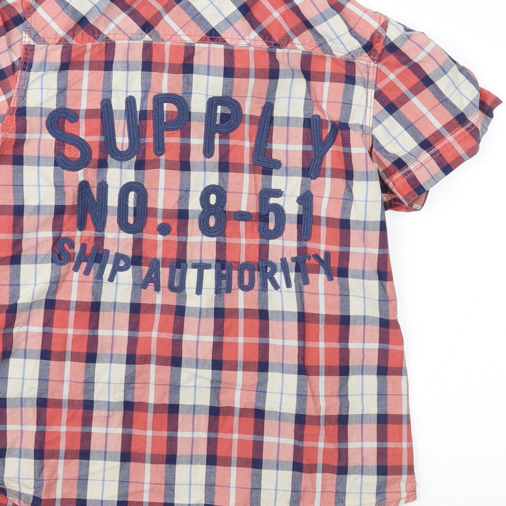 H&M Boys Red Check  Basic Button-Up Size 7 Years
