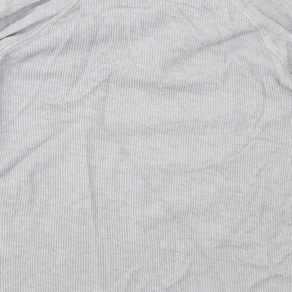 Brand and care label for Easy men’s grey knit jumper, size L