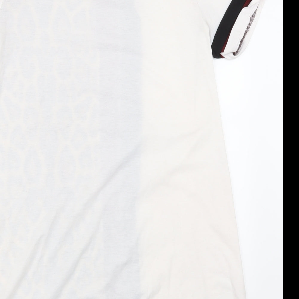 SheIn Womens White Animal Print  Basic T-Shirt Size L