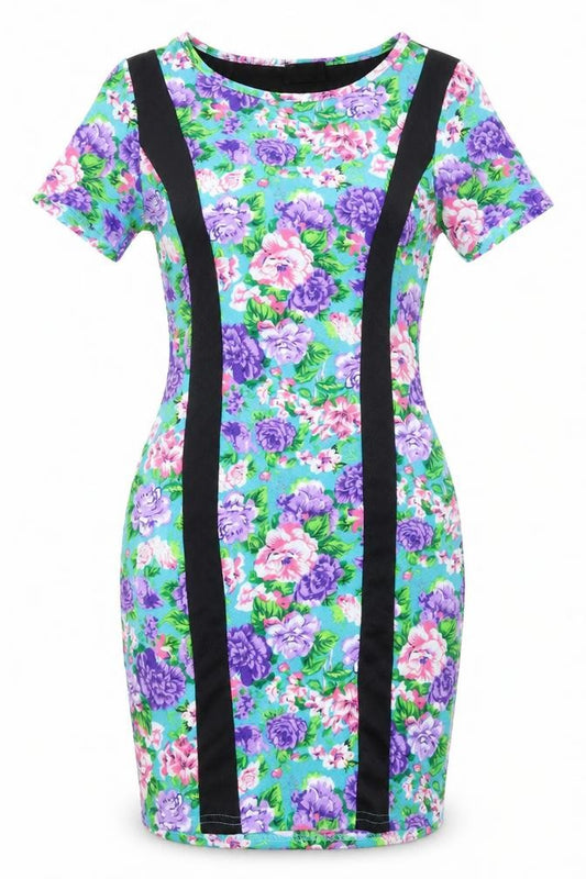 Indulgence London Womens Green Floral  Pencil Dress  Size S