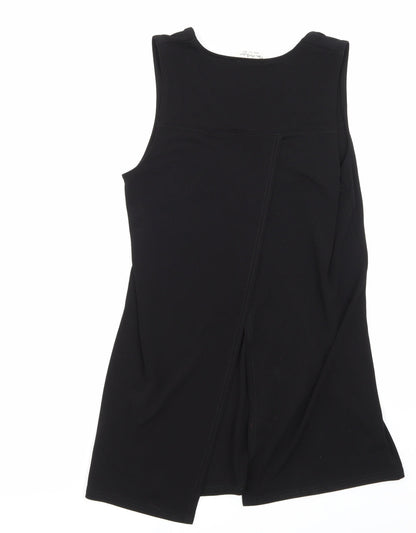 Back view of Miss Selfridge women’s black basic blouse, size UK 8