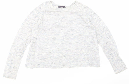 Additional front view of Marks & Spencer women’s grey basic t-shirt, size UK 14, - open back