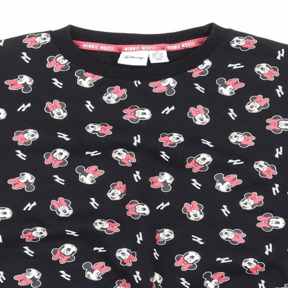 Close-up detail of Primark women’s black animal print pullover sweatshirt, size UK 6