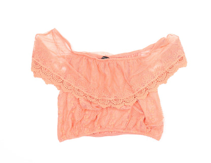 Additional front view of New Look women’s orange basic blouse, size UK 14
