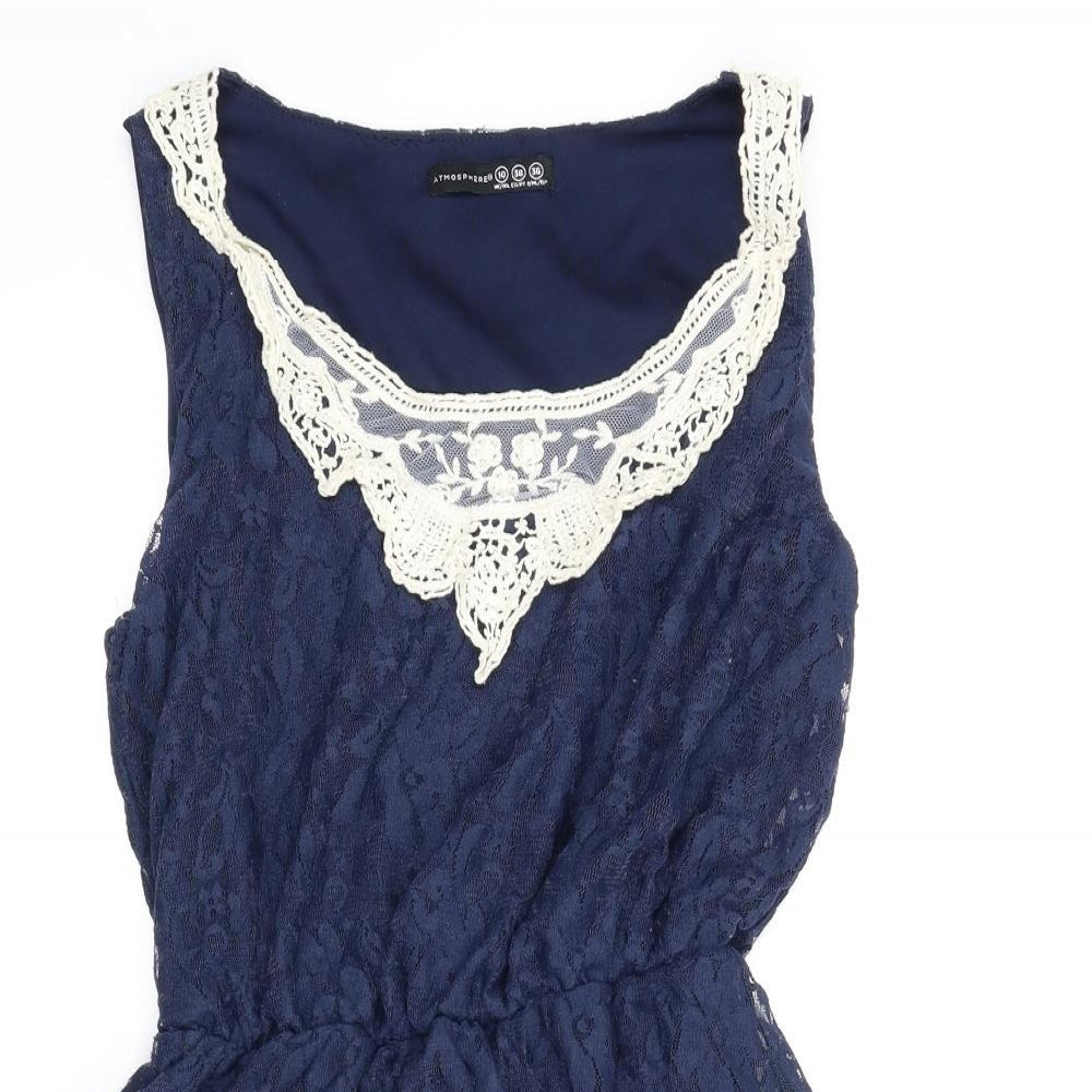 Atmosphere Womens Blue Floral  A-Line  Size 10