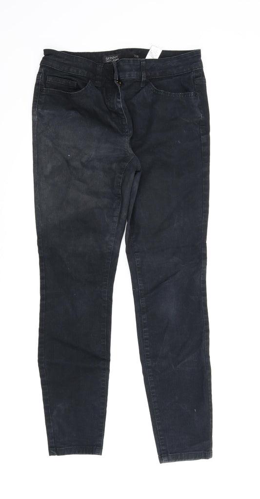 NEXT Womens Black  Denim Skinny Jeans Size 10 L27.5 in