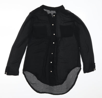 Additional front view of Preworn women’s black basic button-up, size S
