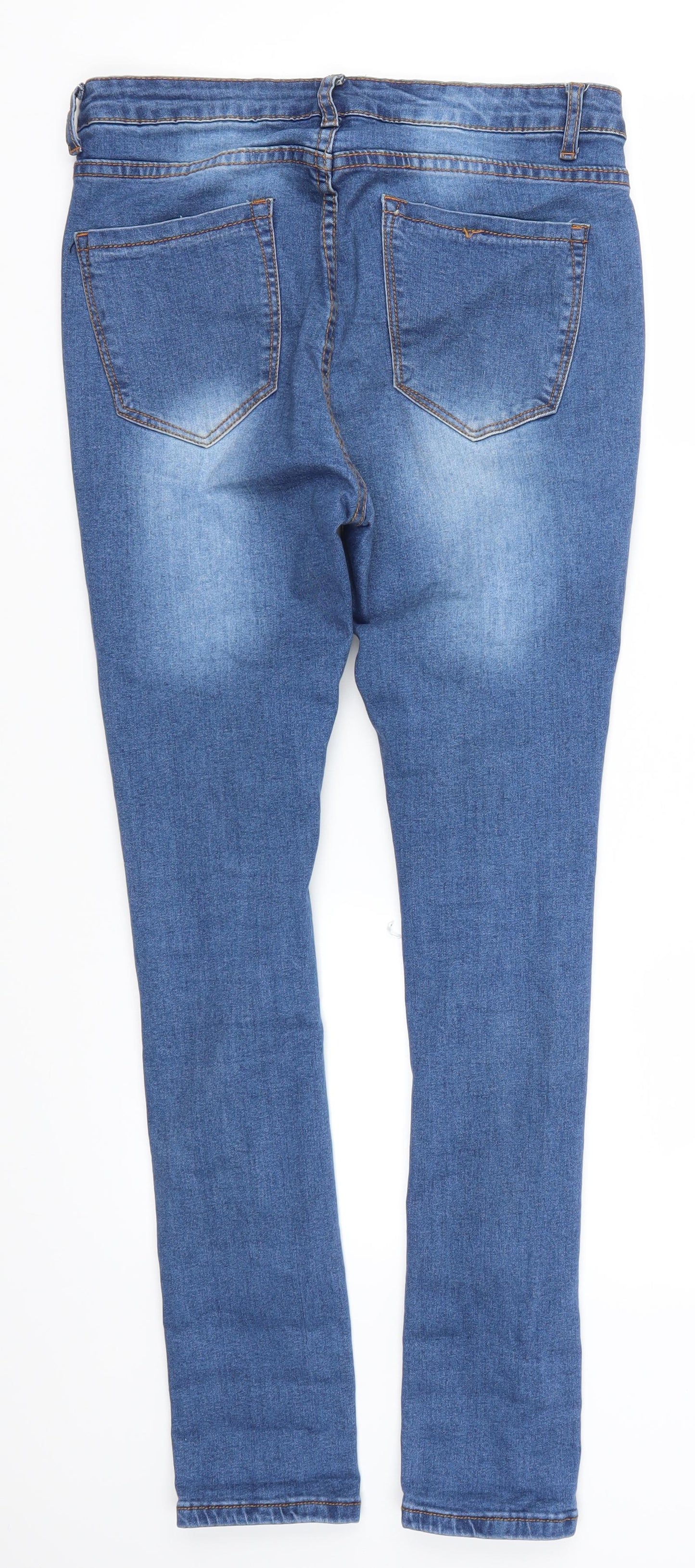 Preworn Womens Blue  Denim Skinny Jeans Size 32 in L29 in