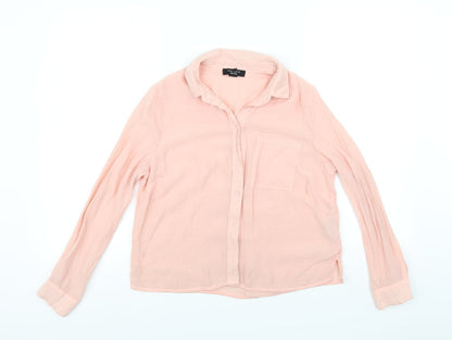 Additional front view of New Look women’s pink basic button-up, size UK 8