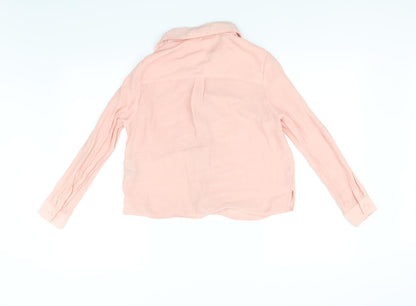 Back view of New Look women’s pink basic button-up, size UK 8
