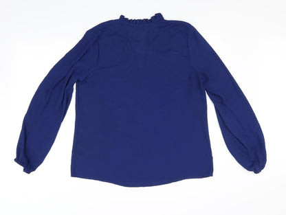 Back view of Papaya women’s blue basic blouse, size UK 12