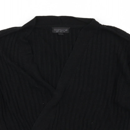 Close-up detail of Miss Selfridge women’s black knit jumper, size UK 6