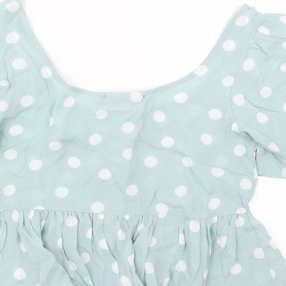 Primark Womens Green Polka Dot  Basic Blouse Size 6
