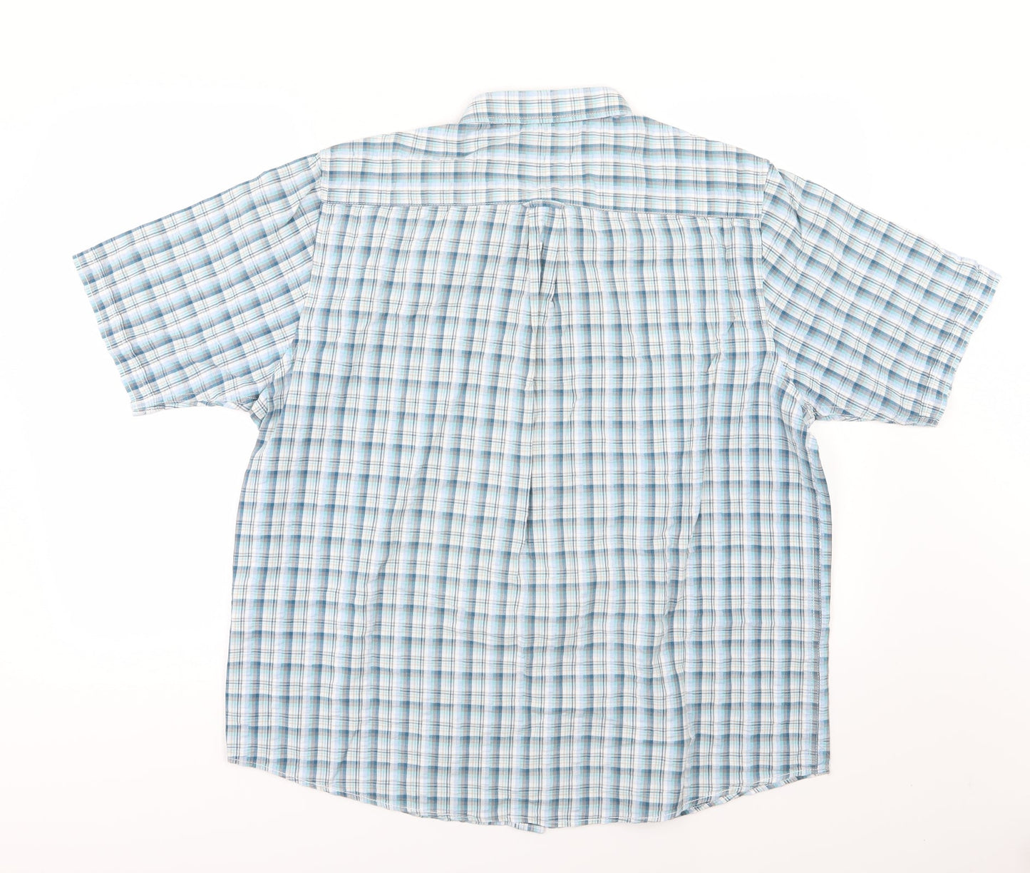 EWM Mens Blue Striped Woven  Button-Up Size XL