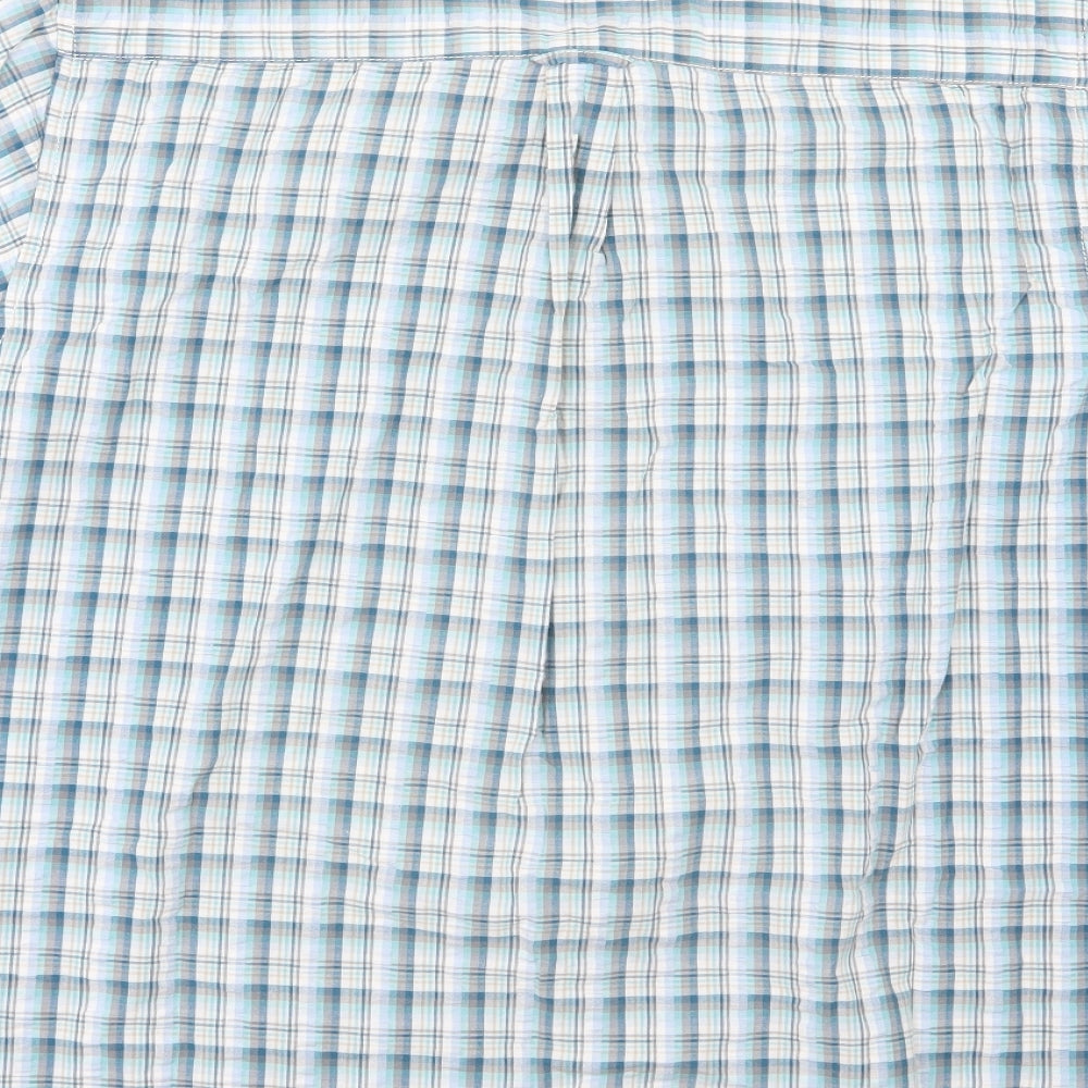 EWM Mens Blue Striped Woven  Button-Up Size XL
