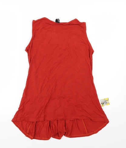 Back view of Rozanna women’s red jersey basic tank, size M